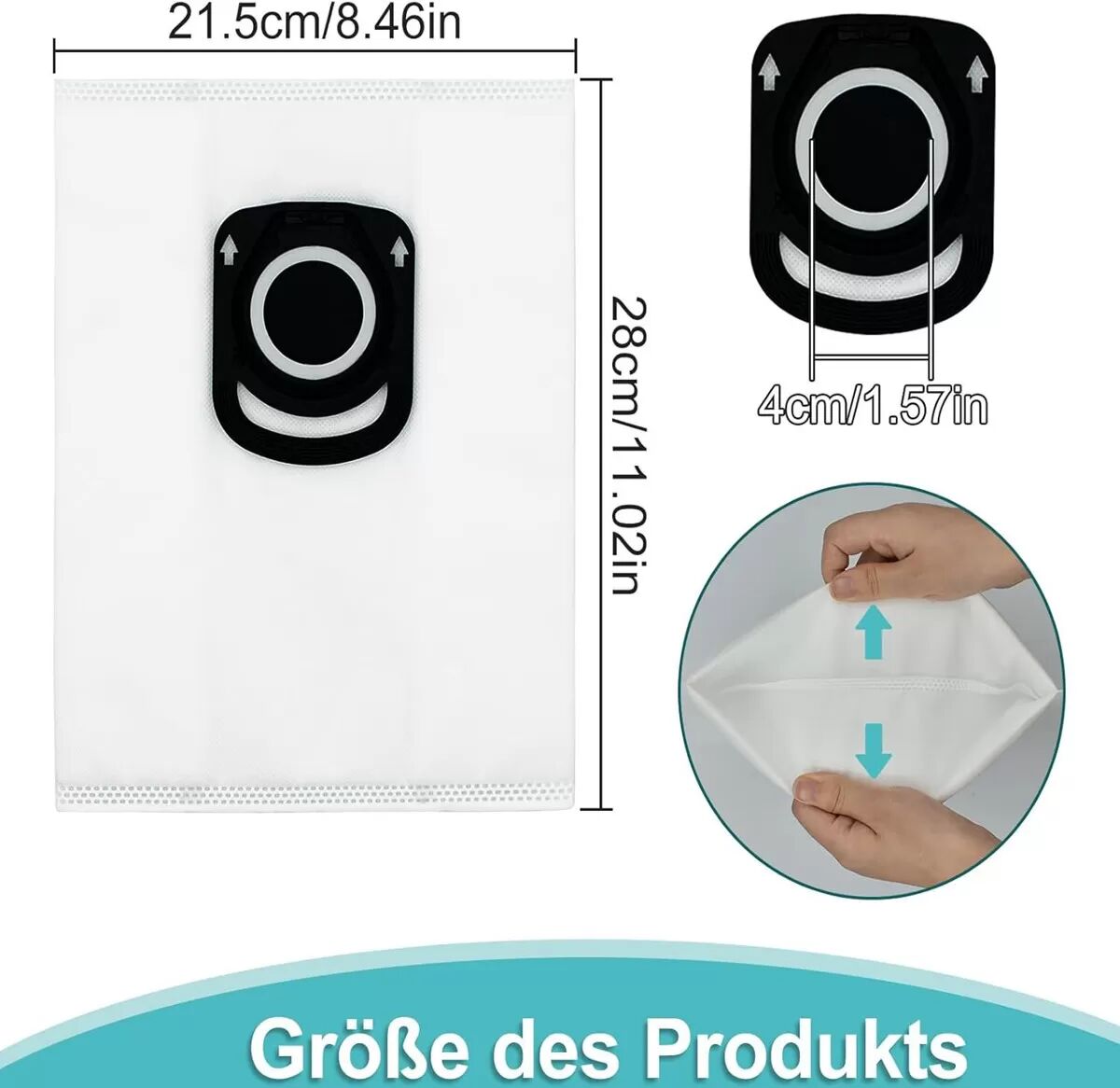 INF Lot de 6 sacs d'aspirateur hygiéniques compatibles avec ROWENTA TEFAL, remplacement ANB 540RM / ZR200540