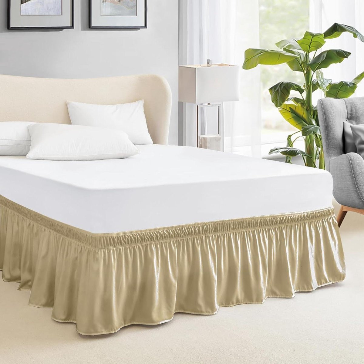 FreshCulture Kingsize bedrok met stofruche en elastische omslag voor verstelbare bedden