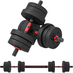 HOMCOM 2 in 1 Hanteln Set 20 kg verstellbare Kurzhantel & Langhantel Fitness