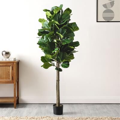 "SAFAVIEH Fiddle 72-Inch Faux Plant, Green - 26"" W x 26"" D x 72"" H"