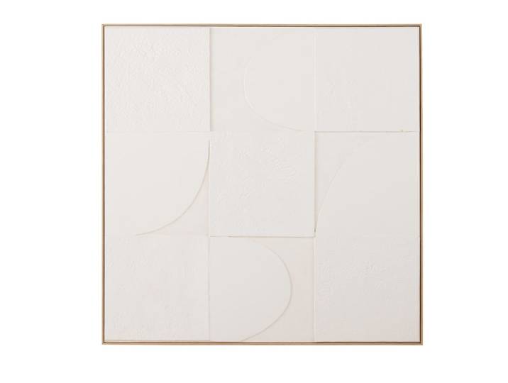 Weiß bemalte Leinwand, 110 x 110 cm