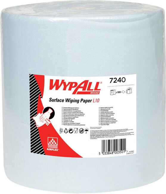 WypAll L10 Papier essuie-surface, 1 rouleau bleu x 1 000 feuilles (7240)