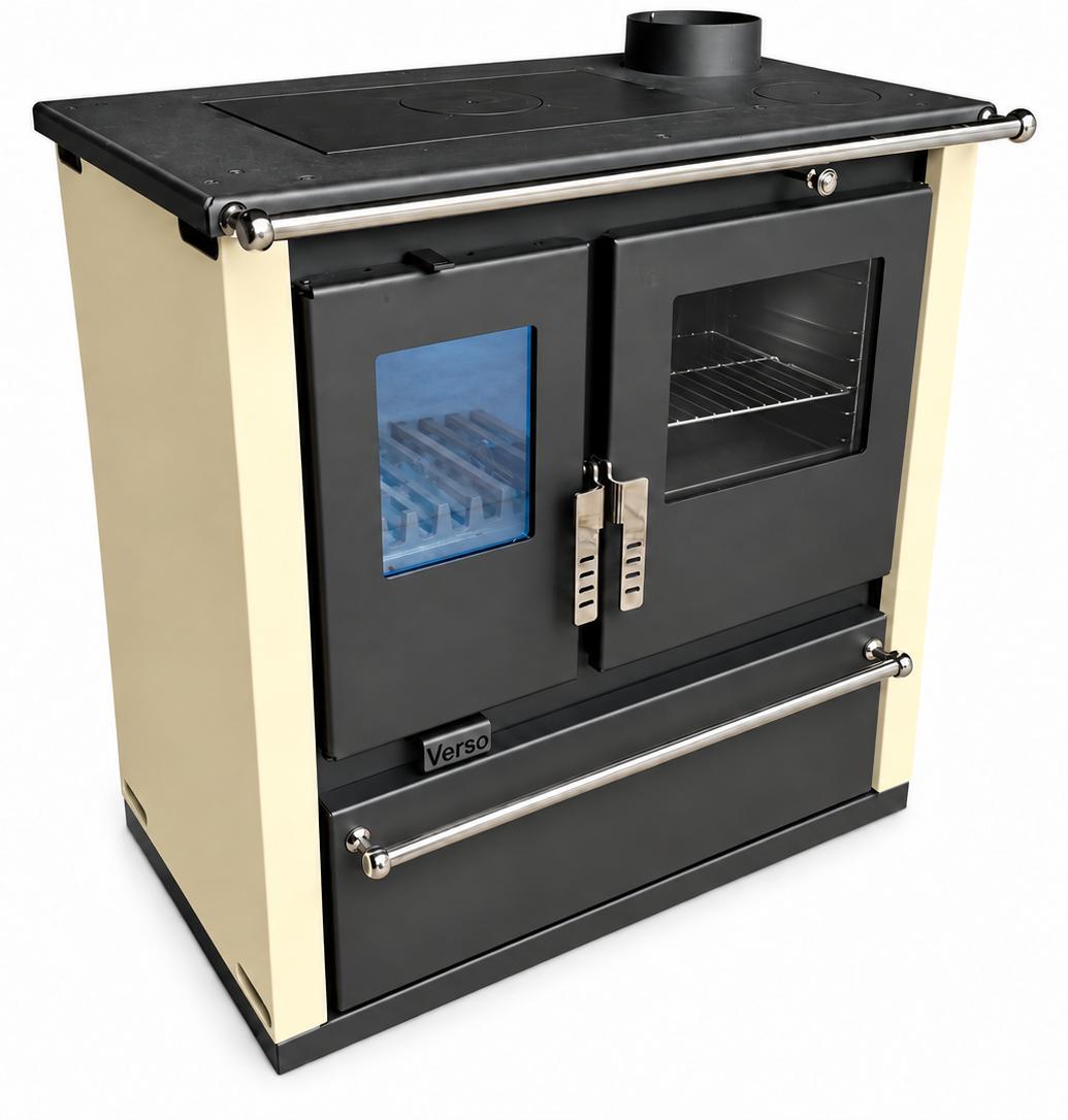 Verso CS Plus Ivory 7,7 kW | Holzofen mit Backofen & Kochplatte