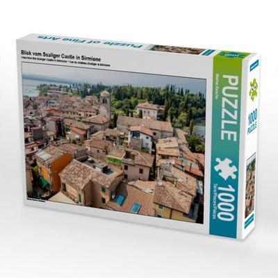 CALVENDO Puzzle Blick vom Scaliger Castle in Sirmione | 1000 Teile Lege-Größe 64x48cm Foto-Puzzle für glückliche Stunden