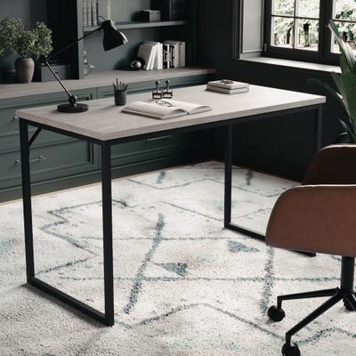 Martha Stewart Wood Grain Parsons Desk with Metal Frame