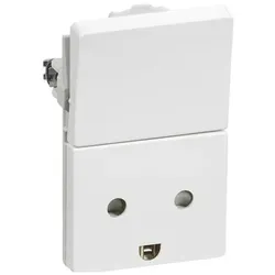 LK, Zubehör Elektroinstallation, FUGA Steckdose mit Schalter mit Erdung 11⁄2 Modul, Weiss- In Tasche für DIY