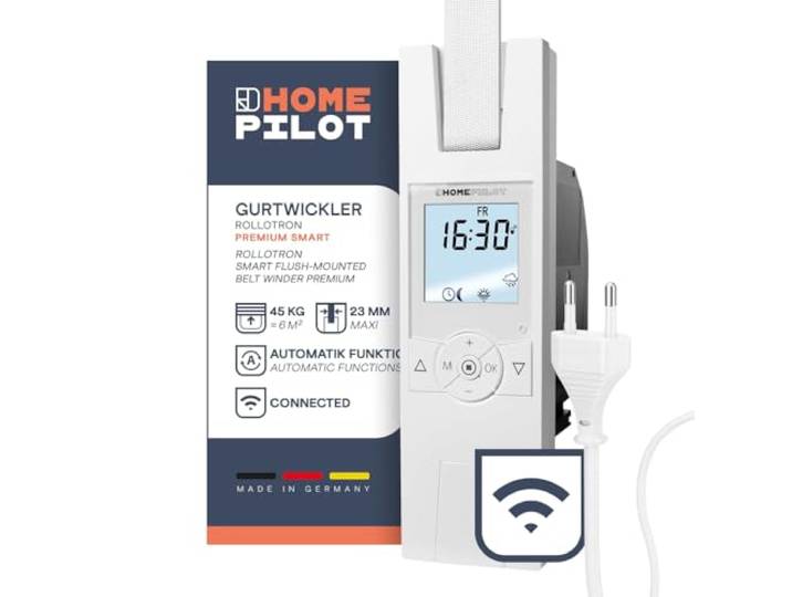 Home Pilot - Enrouleur de sangle encastrable Premium connecté pour commande de volet roulant à sangle. Enrouleur volet roulant Commande vocale Volet roulant connecté Installation rapide 10182345