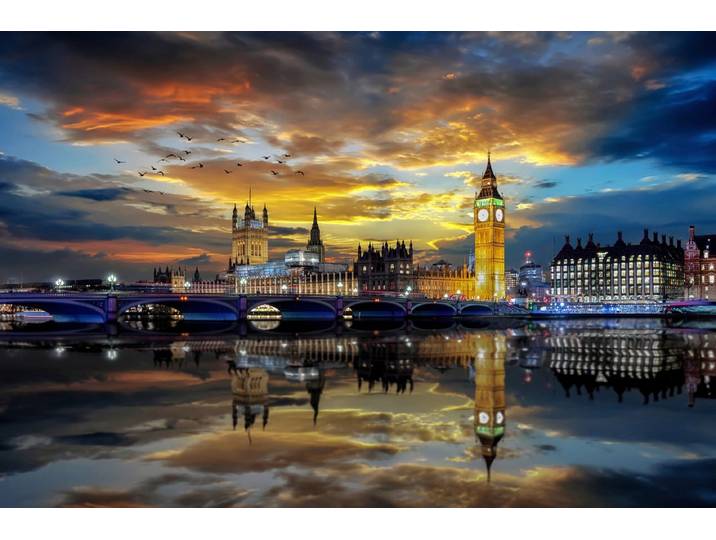 Fototapete PAPERMOON London bei Nacht , bunt, B:2,5m L:1,86m, Vlies, Tapeten, Fototapete