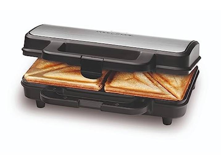 ProfiCook® sandwichtoaster voor Amerikaanse sandwiches en XXL-sandwiches Elektrische sandwichtoaster met extra grote sandwichplaten (antiaanbaklaag) 900 watt PC-ST 1092