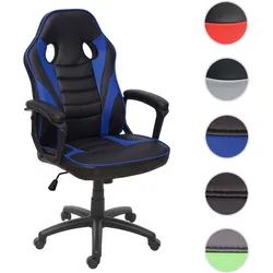 Bürostuhl HWC-F59, Schreibtischstuhl Drehstuhl Racing-Chair Gaming-Chair, Kunstleder ~ schwarz/blau