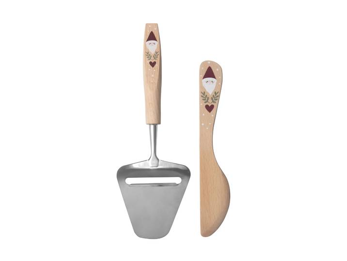 Pluto Design Couteau à beurre et trancheur à fromage 2 pièces Santa Beige