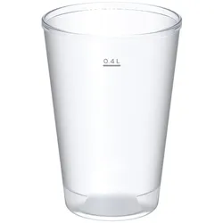 Nette 100 Mehrweg Trinkbecher 0,4l Füllstrich Clear Cups Kaltgetränkebecher