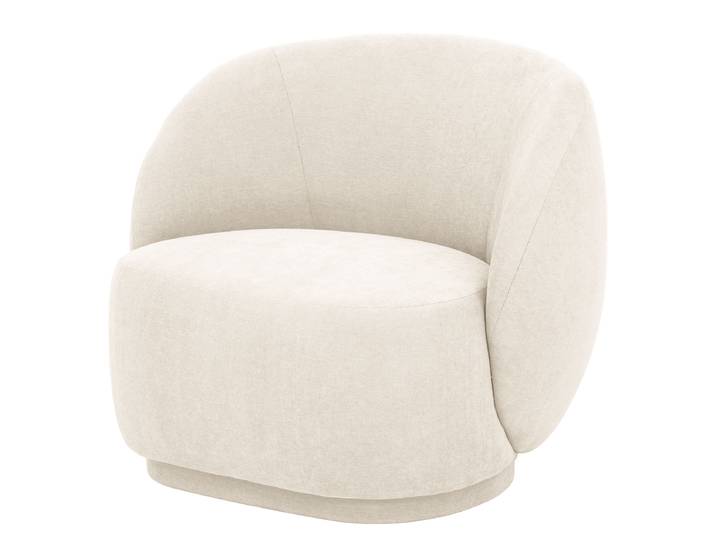 Sessel Weiß/Beige Microfaser Wiam 90 x 75 x 75cm