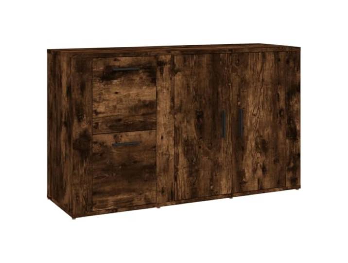 GHVBNMF Sideboard Räuchereiche 100x33x59,5 cm Holzwerkstoff Schrank Vielseitige Kommode für Wohnzimmer und Flur. Pflegeleichte Oberfläche, stabile Bauweise und inklusive Wandbefestigung.