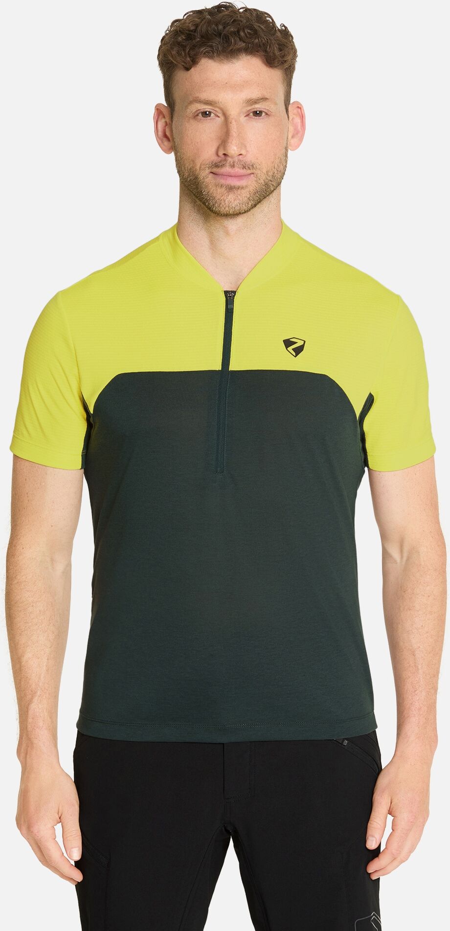Radtrikot ZIENER "NARIUS-Z", Herren, Gr. 58, gelb (bitter lemon), Obermaterial: 85% Polyester, 15% Baumwolle. Obermaterial 2: 100% Polyester, Trikots Radtrikot bitter lemon 58