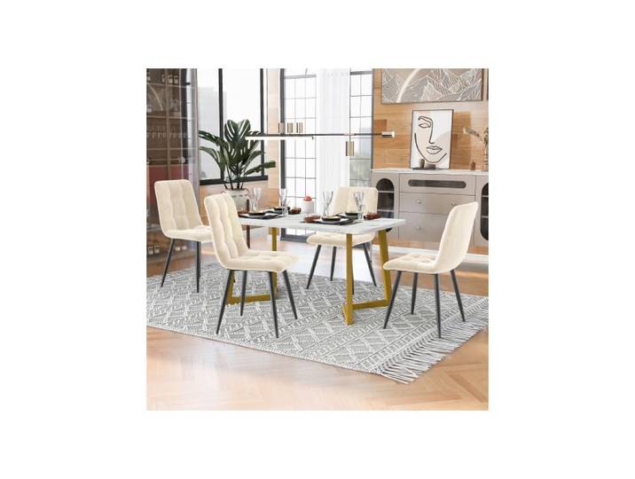 Table manger 117cm ensemble de 4 chaises table rectangulaire pour cuisine moderne ensemble de chaise TABLE CUISINE AVEC OU SANS CHA