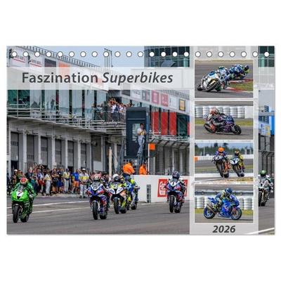 Faszination Superbikes (Tischkalender 2026 DIN A5 quer), CALVENDO Monatskalender