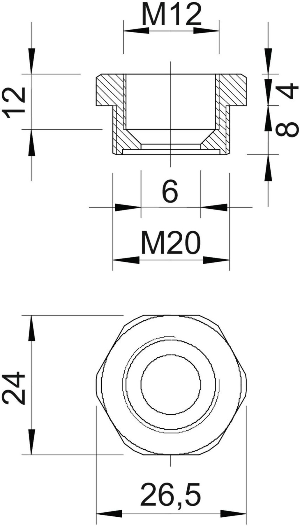 OBO Bettermann Reduktion Iso,lgr 107 R M20-12 PA (2030616)