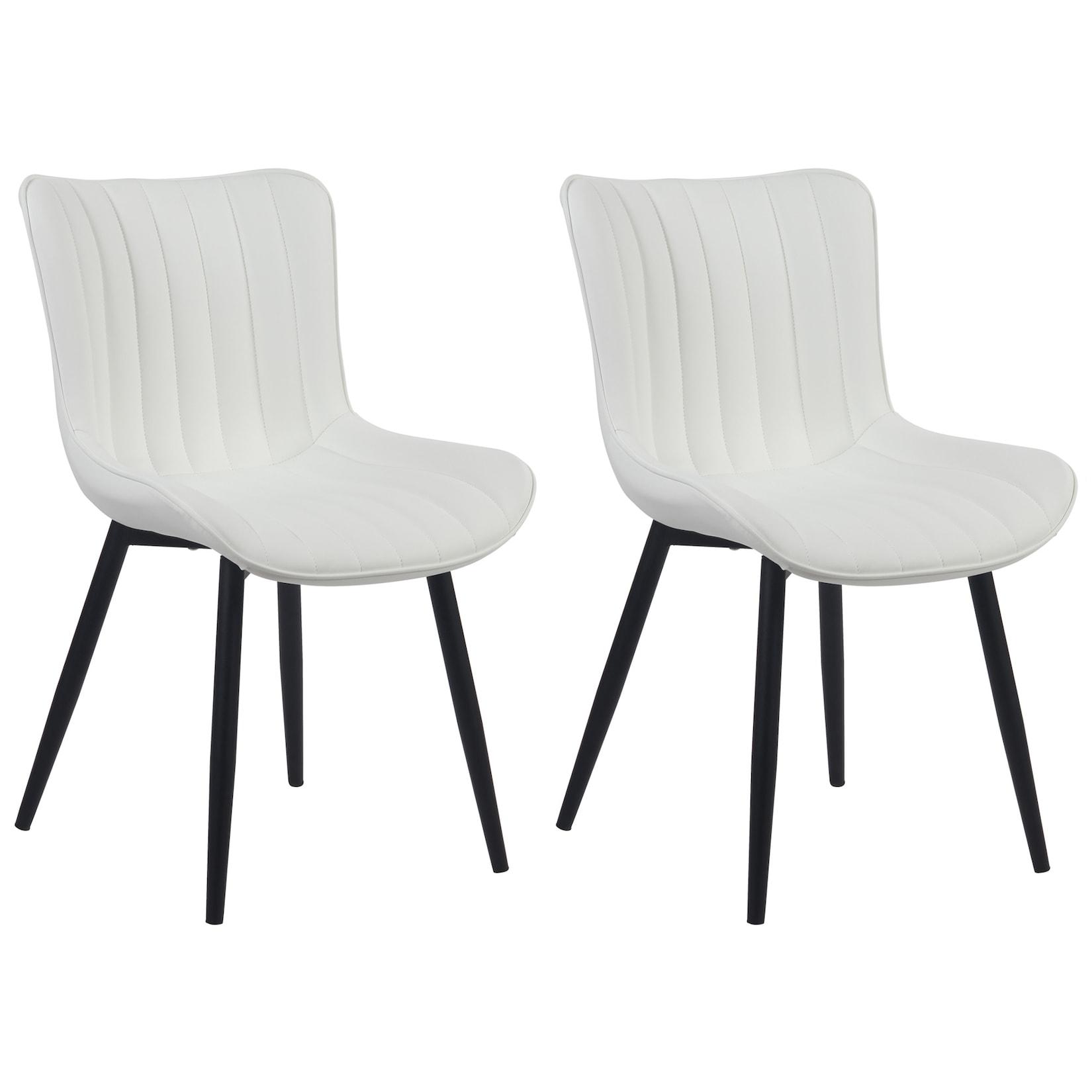 CLP 2er Set Stühle Largo Kunstleder Farbe: weiß, Material: Kunstleder