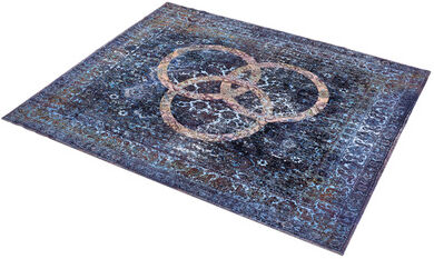 Drum N Base Vintage Drum Rug Blue bleu