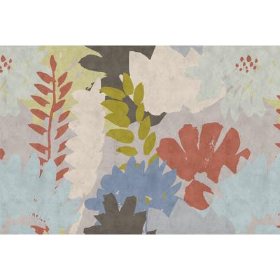 Fototapete LIVING WALLS "Walls by Patel Floral Collage 3", blau (bunt), B:4m L:2,7m, Vlies, Tapeten, Vlies, Wand, Schräge