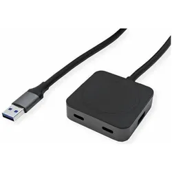 Value USB-hubs / -switches (USB-A, 4 Ports), Dockingstation + USB Hub, Schwarz