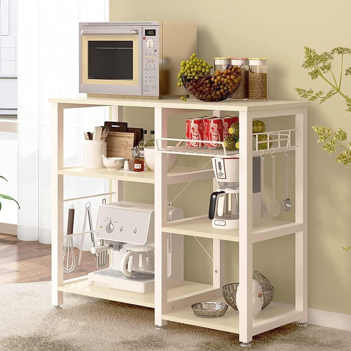 Multifunctioneel keukenopbergrek met 3 planken