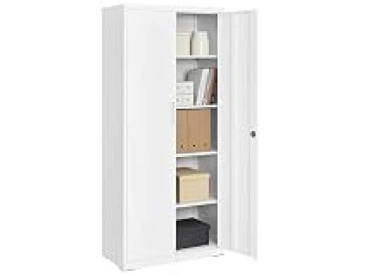 SONGMICS Meuble de Rangement Bureau, en Acier, 5 Niveaux, Serrure