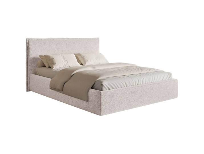 Lit tapissé 140×200 chenille, beige