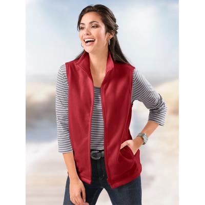 Fleeceweste CLASSIC BASICS, Damen, Gr. 38, rot (weinrot), 100% Polyester, unifarben, Westen Fleeceweste