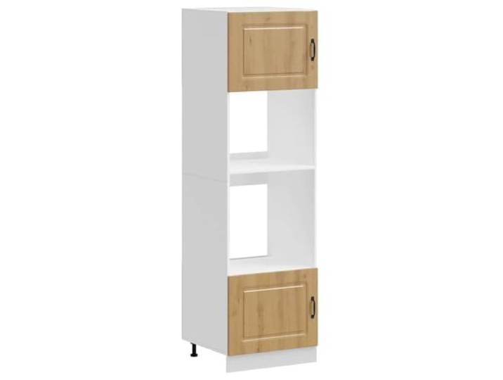 fsahslih 2er Set Herdumbauschrank Kalmar Artisan-Eiche 60x57x207 cm Praktisches 2er-Set Hochschränke für Backofen und Mikrowelle in der Küche, höhenverstellbar und pflegeleicht.