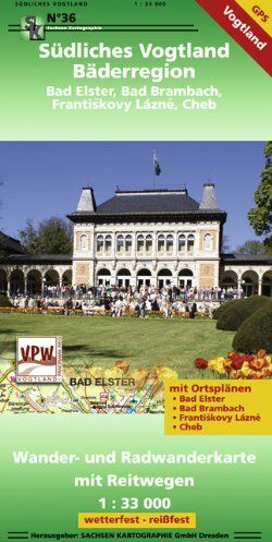 Südliches Vogtland - Bäderregion Bad Elster - Bad Brambach - Frantiskovy Lazne - Cheb: Wander- und Radwanderkarte mit Reitwegen wetterfest - reißfest - Preis vom 09.10.2026 07:28:09 h