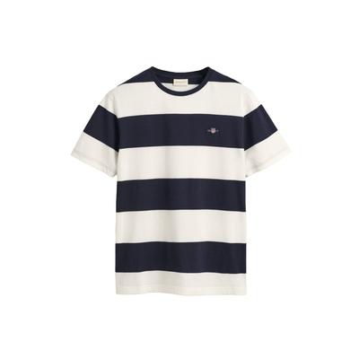 T-Shirt GANT "T-Shirt BAR STRIPE T-SHIRT 1er Pack", Herren, Gr. 3XL, weiß, Obermaterial: 100% Baumwolle CO., Shirts T-Shirt
