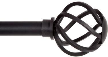 "Kenney® Cage 5/8"" Standard Decorative Window Curtain Rod, 28-48"", Black"