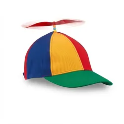 Relaxdays Propeller Mütze, gestreift, für Damen & Herren, Kopfumfang 55-61 cm, Fasching, Festival, Helikoptermütze, bunt