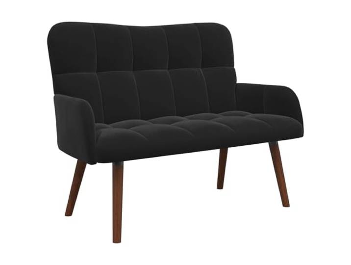 KKgypkn 2-Sitzer Samt Sofa Schwarz 115 cm Modernes Design, veredelte Rückseite, pflegeleicht, einfache Montage für 2 Personen