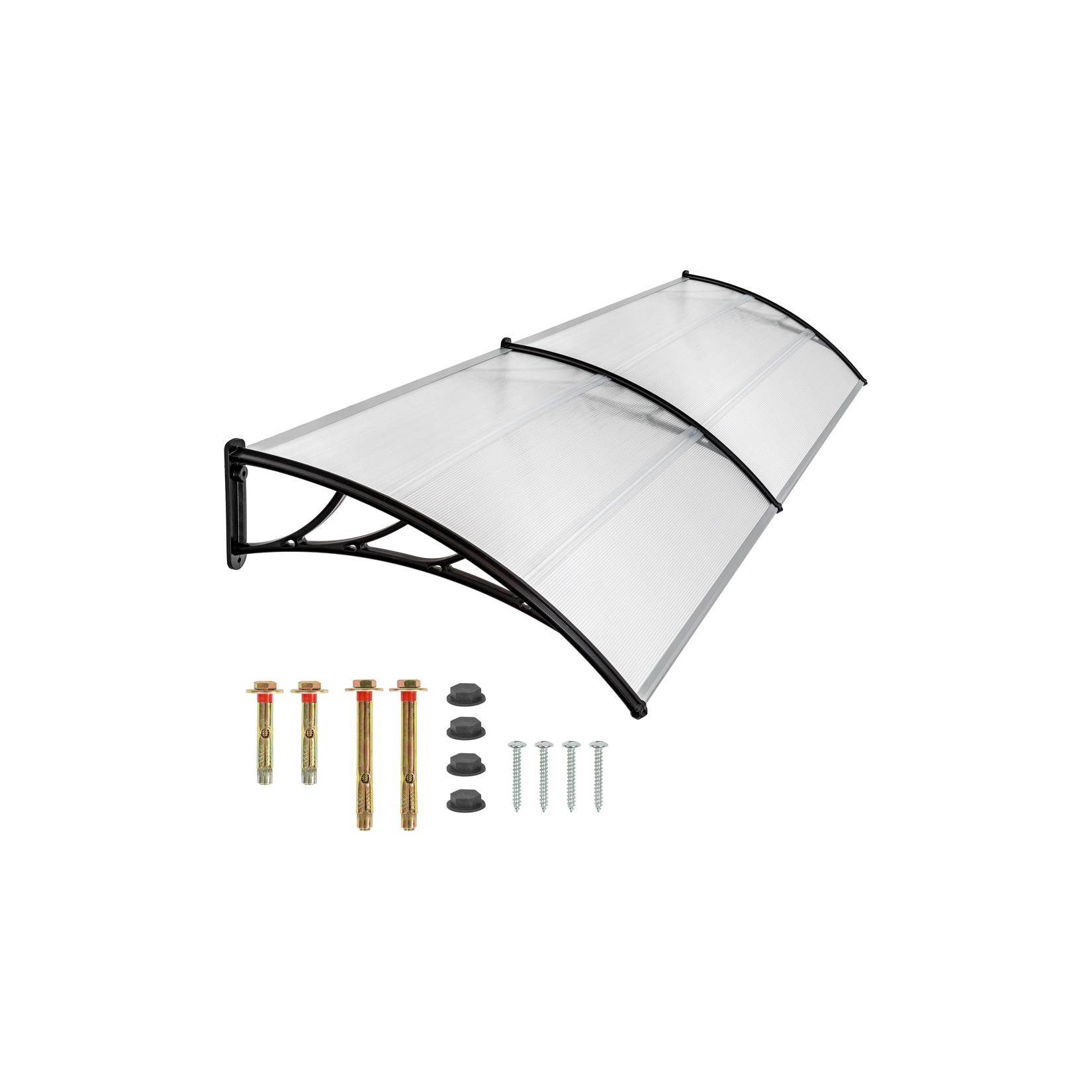 tectake® Vordach, in Bogenform, transparent und UV-beständig, 200 x 93 cm