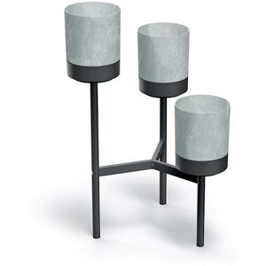 Prosperplast Blumenständer Bloomie, schwarz/beton, Metall, 54 x 49 x 80,5 cm