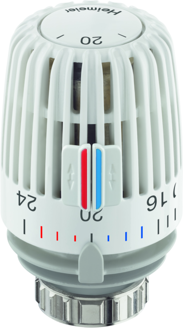 Heimeier K Thermostat-Kopf 6000-00.600 Clips/Einstellskala Temperaturwert, weiß, Standard