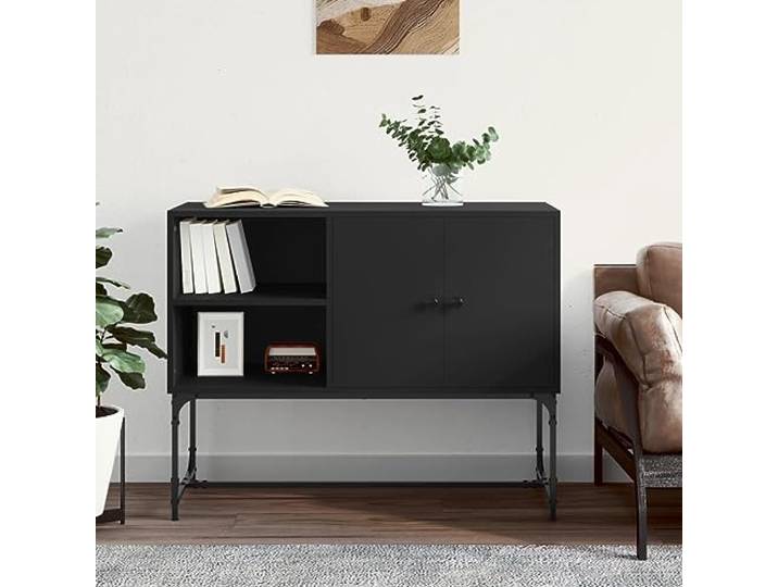 LLEZKBR Schränke & Aufbewahrung, Buffets & Sideboards, Sideboard, Schwarz, 100 x 40 x 79,5 cm, Holzwerkstoff