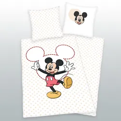 Herding Mickey Mouse Bettwäsche Größe 80x80 + 135x200 cm