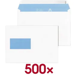 ÖKI 500er-Pack Briefumschläge DIN C5 »Prime« - mit Fenster weiß, 22.9x16.2 cm