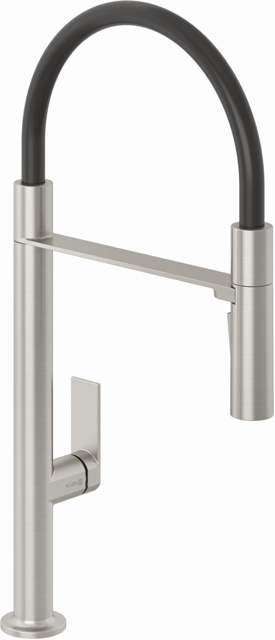 Robinet de cuisine Kludi QORD 56859N575, bec flexible amovible, inox nickel brossé
