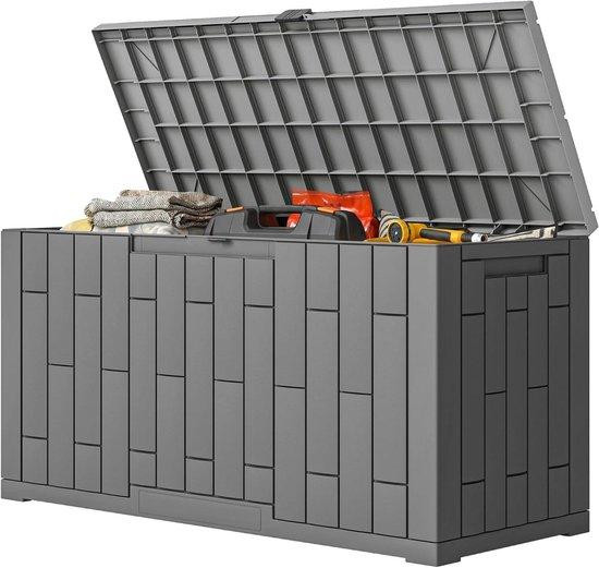 Outsunny Tuinbox in grijs houtlook design met 227 liter inhoud