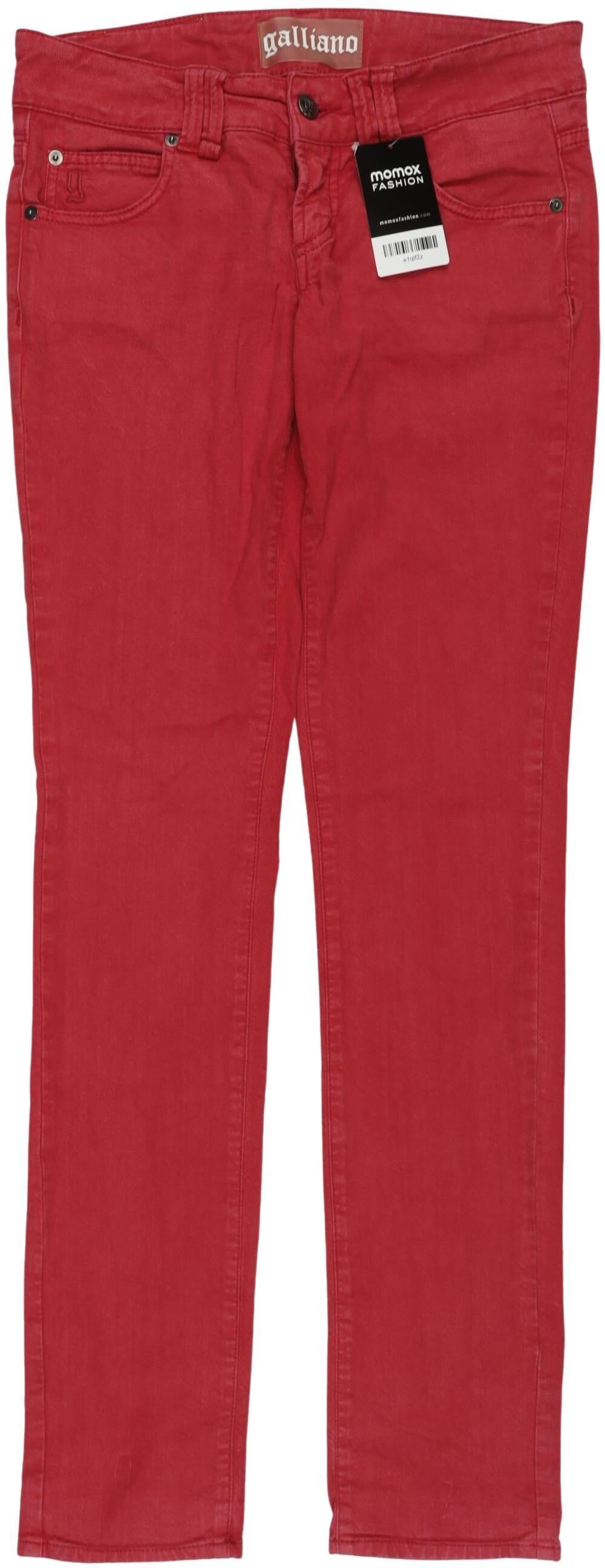 John Galliano Damen Jeans, Rot, Gr. W26, Baumwolle / Elasthan - Second Hand