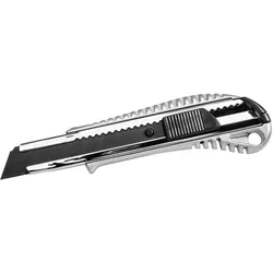Cuttermesser aus Metall mit Schiebearretierung, silber