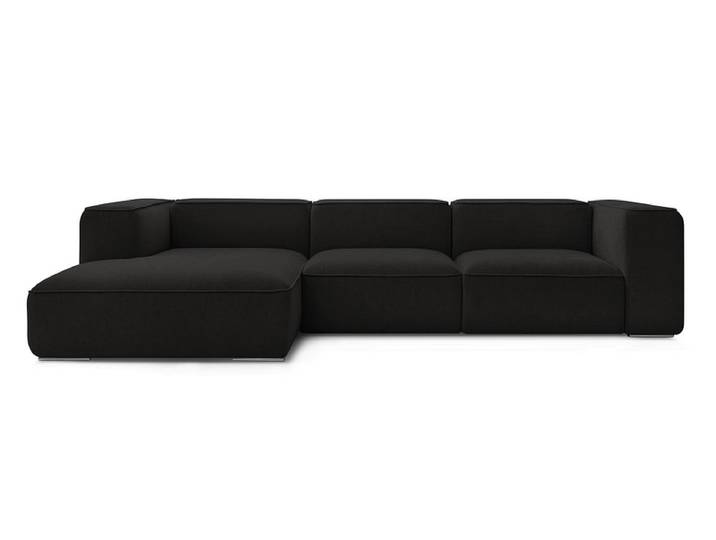 Ecksofa BOBOCHIC ZEPHYR Stoff mit Textur schwarz