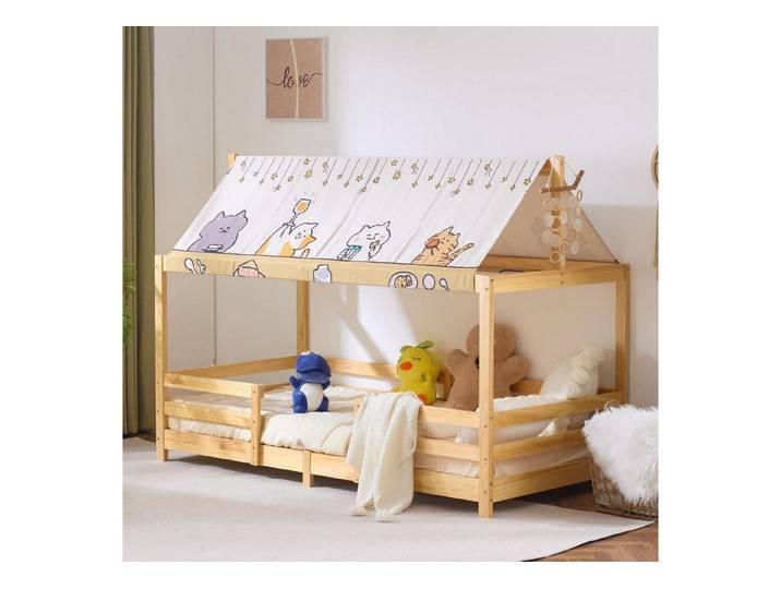 LuxusKollektion Hausbett Kinderbett Bodenbett mit Himmel