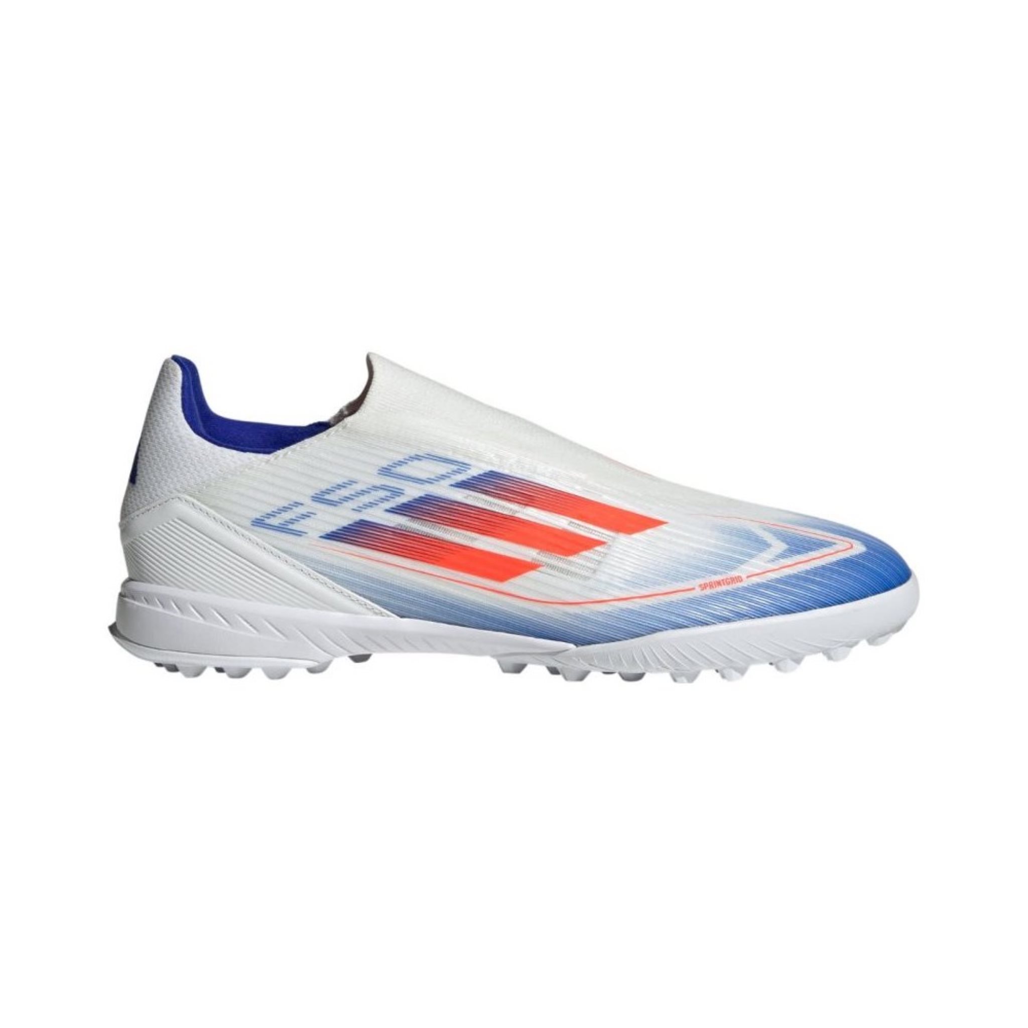 adidas F50 League Laceless Turf Cloud White Solar Red Lucid Blue - EU 42