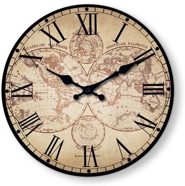 Discount Dollar Deals Retro Nautical Wall Clock, Wooden Compass Pattern Clock, Silent Quartz Home Decoration, Beach Boat Living Room Bedroom compass Pattern 12 Inch
